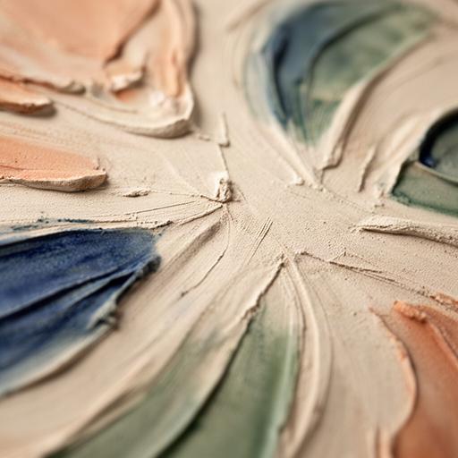 Dettaglio di una superficie ceramica decorata a ingobbio nel laboratorio
